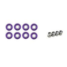 STRIKATE 4PCS 83mm Longboard Wheels with Bearing and Spacer Combo 82A PU Wheels,Red