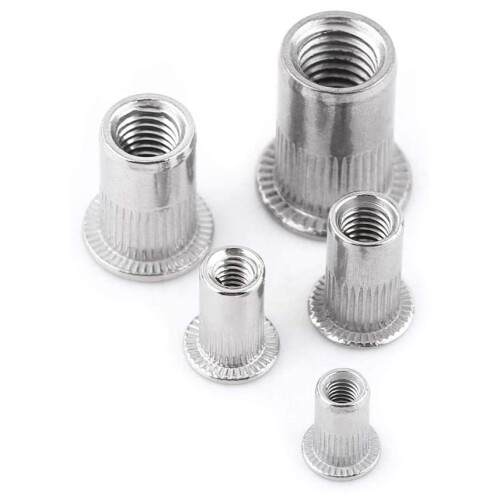 30 Pcs Flat  Blind Rivet Nuts Stainless Steel Metric Thread Insert Nut Nutsert Screw Blind Rivet Nut Set (M6) 1