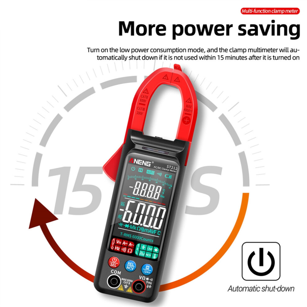 Currentplier Rms ANENG ST212 Digital Clamp Meter 400A Current True RMS Plier Ammeter ...
