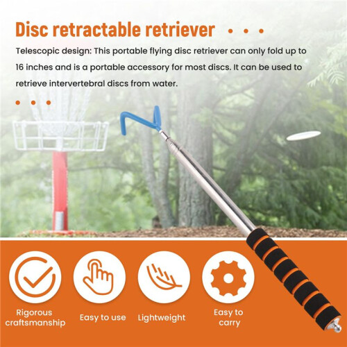 Disc  Retriever Disc  Grabber 10 Feet Portable Telescoping Pole with Durable Hook for Outdoor Flying Disc 2