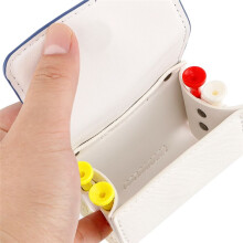 Golfbaltasje Kleurblokker Tees Tasjehouder Magnetische Metalen Ophangsluiting voor 2 Golfballen Donkerblauw