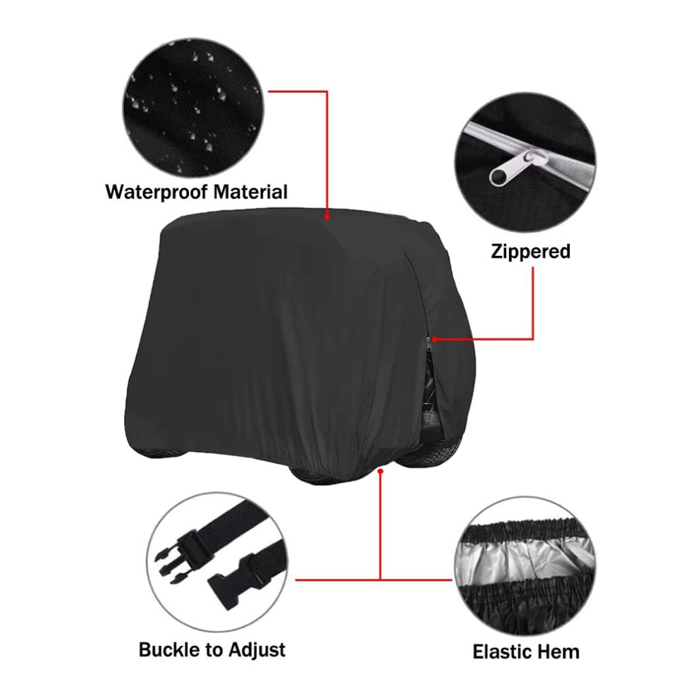4 Passenger Cart Cover 210D Waterproof Sunproof Dustproof Rain Cover For Ez Go Club Car 6032948386612