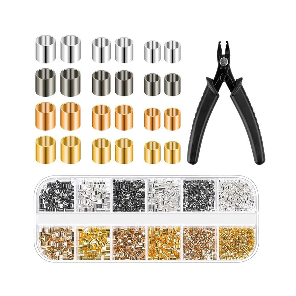 2200Pcs Jewelry Crimp Beads Crimp Tubes With Crimping Pliers Crimping Beads For Jewelry Making Beading Supplies 4713464827323