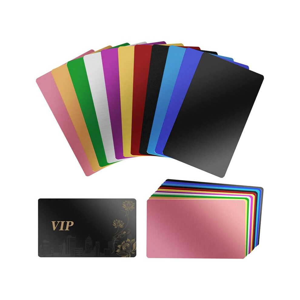 220 Pcs Laser Engraving Blanks, Colorful Aluminum Business Card Blanks Multipurpose Metal Business Card Blanks 6031119620234