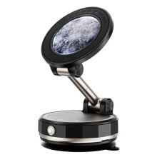 Diamond-Encrusted Vacuum Magnetic Car Phone Holder Foldable Strong Suction Stand 360 Rotation Car Phone Holder