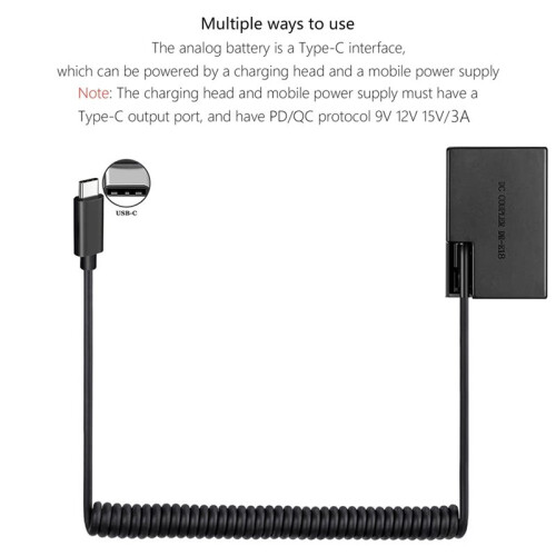 ACK-E18 DR-E18 LP-E17 Dummy Battery Type-C Power Coupler for   200D 200D II 250D 750D 760D Camera AC Adapter Kit 2