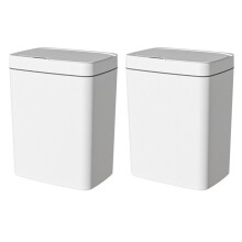 2Pack Soptunna för Badrum med Lock, Automatisk BeröRingsfri Soptunna, Slim Motion Sensor VattentäT Soptunna