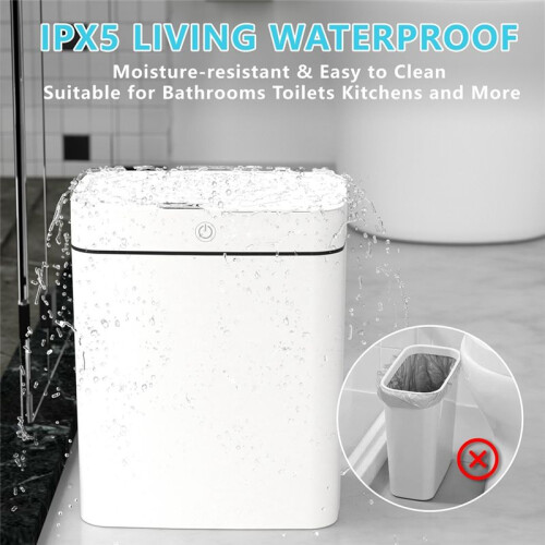 2Pack Bathroom Trash Can with Lid,  Automatic Touchless Garbage Can, Slim Motion Sensor Waterproof Trash Bin