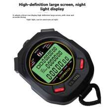Luminous Electronic Stopwatch Digital Stopwatch Multifunction Sport Stopwatch 3 Rows Display of 10 Tracks for Referee