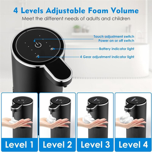 350ml Multifunctional Automatic Soap Dispenser Touchless Foam Dispenser 4 Level Wall Mount Hands Free Auto 1