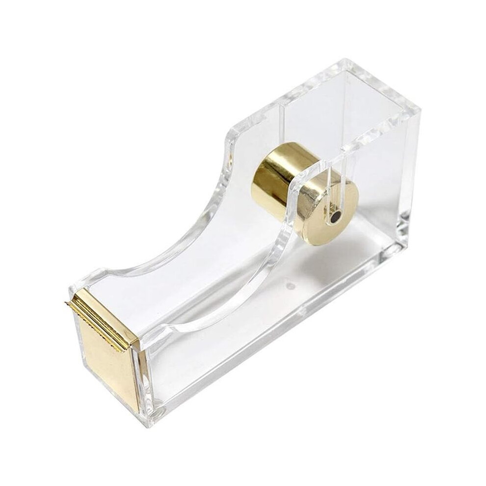 Photos - Other Office Equipment Jojomino Clear Acrylic Gold 1 Inch Core Desktop Adhesive Tape Dispenser Cutter with Tape Office School Gift Idea 