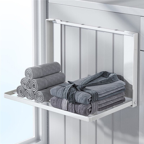 Magnetic Washing Machine Side Shelf Space-Saving Folding Clothes Rack No Punching Temporary Rack Simple Bathroom Shelf 2