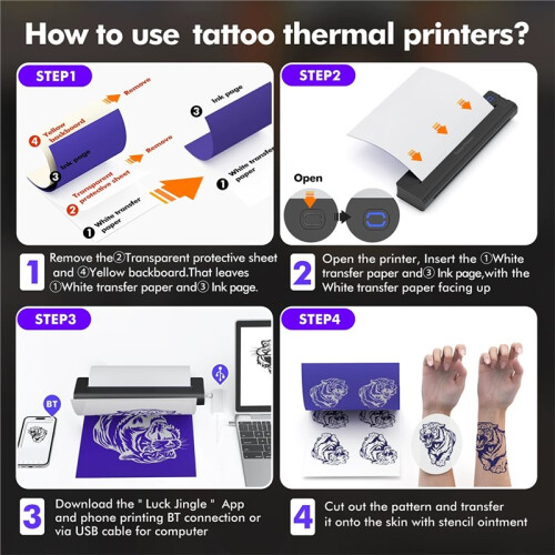 Portable A4 Thermal Printer Multifunctional Tattoo Document Printer  HD Printing A4 Paper Printer 2