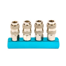 2/3/4 Ways EU Type Pneumatic Manifold Splitter Coupler Quick Fitting Air Gas Pump Compressor Connector 4 Ways