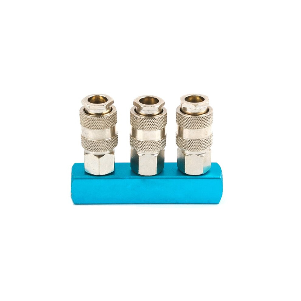 2/3/4 Ways Eu Type Pneumatic Manifold Splitter Coupler Quick Fitting Air Gas Pump Compressor Connector 3 Way 4714127530581