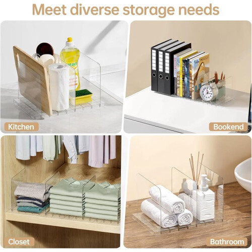 Purse Organizer for Closet, Stackable Handbag Storage Shelf, Adjustable Clear Shelf Dividers, Keep Clutch,for Bedroom 1