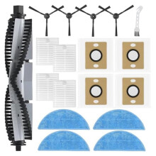 For A30 A30 Pro Robot Vacuum Cleaner,1 Main Brush 4 Dust Bag 4 HEPA Filter 4 Mop Pad 4 Side Brush1 Cleaning Brush