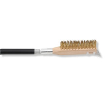 Pizza Oven Brush Copper Stove Brush Bristle Wood Long Handle Grill Cleaning Oven Brush for Small Oven Kitchen Tool
