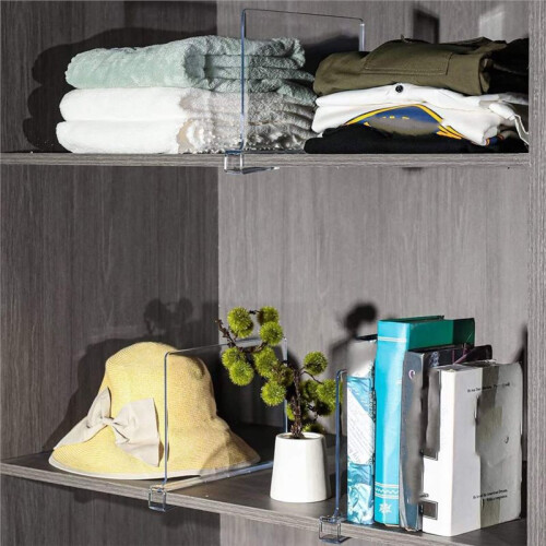 Clear Closet Shelf Bookcase Divider Home Use Wardrobe Shelf Bookcase Divider Baffle Commodity Storage 2