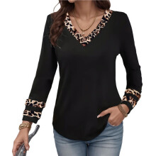 Dames T-Shirt met V-Hals, Korte Mouwen, Blouse, Zomertopjes, Nette Casual Effen Basic T-Shirts Zwart XXXL