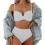 Women'S 2 Piece Bikini Set Spaghetti Strap High Cut Push  Underwire Swimsuit White S 1