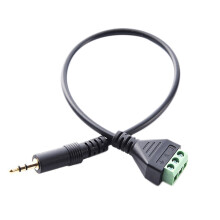Connettore Maschio Stereo un 3 Poli da 3,5 Mm un 3 Pin AV Video Screw Shield Cavo Adattatore Connettore Jack da 30 Cm