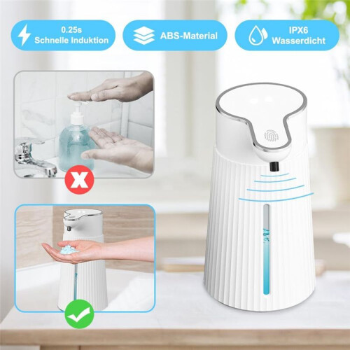 Automatic Soap Dispenser, Automatic Wall Mount Soap Dispenser, 400Ml USB Rechargeable Electric Soap Dispenser 2