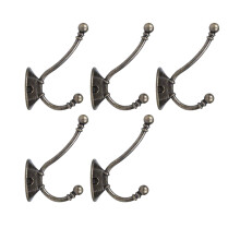 5 Stuks aan de Muur Te Bevestigen Kapstokhaken, Kleerhangers, Kapstokken, Rustieke Haken, Sleutelhaken (Brons)