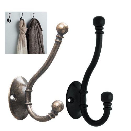 5 Pieces Wall Mounted Coat Hook Robe Hooks Cloth Hanger Coat Hanger Coat Hooks Rustic Hooks Key Hooks(Bronze) 2