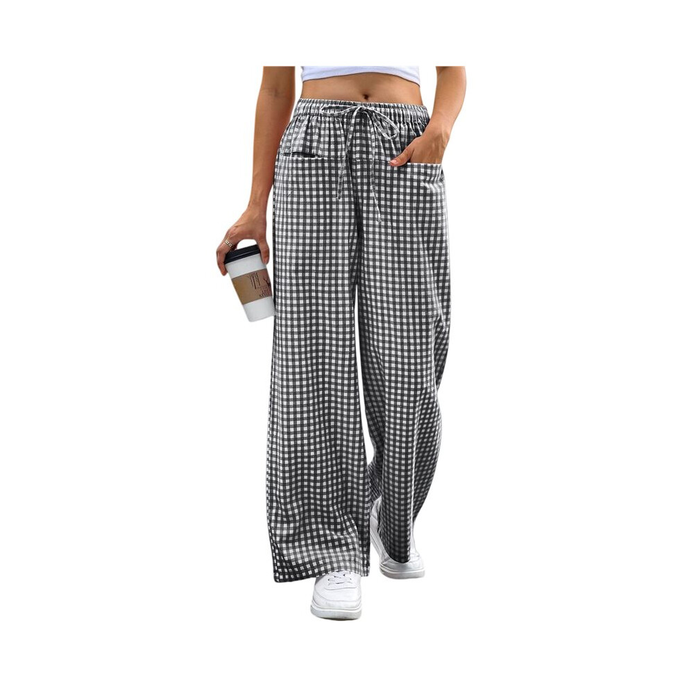 Pantaloni A Righe A Quadretti Da Donna 2026, Pantaloni Da Pigiama, Comodi E Carini, Pantaloni Da Pigiama Con Tasche, Outfit A Quadri Y2K Grigio Xl
