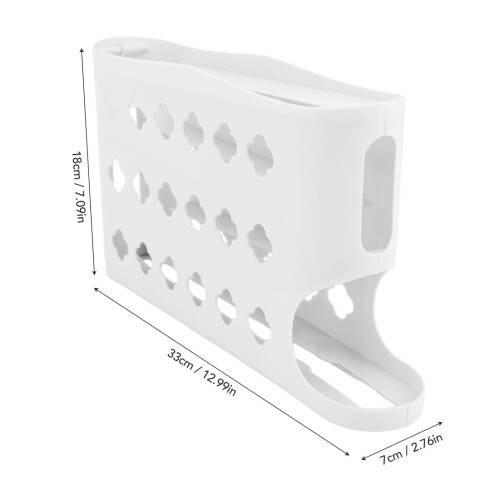 4-Tier-Eier-Organizer 30 Eier 18x33x7 cm Weiß 1