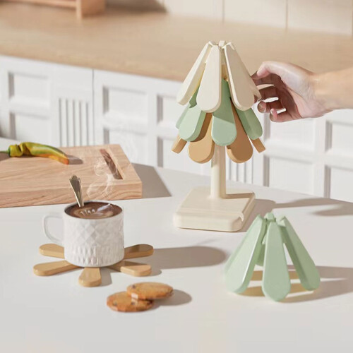 Folding Heat Mat Tree Trivet for Kitchen