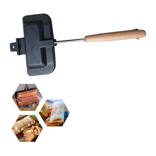 Double-Sided Sandwich Pan Non-Stick Foldable Grill Frying Pan for Breakfast Machine Pancake Maker Bread Toast 2