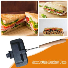PoêLe à Sandwich Double Face AntiadhéSive Pliable pour Machine à Petit-DéJeuner, CrêPièRe, Pain Grillé