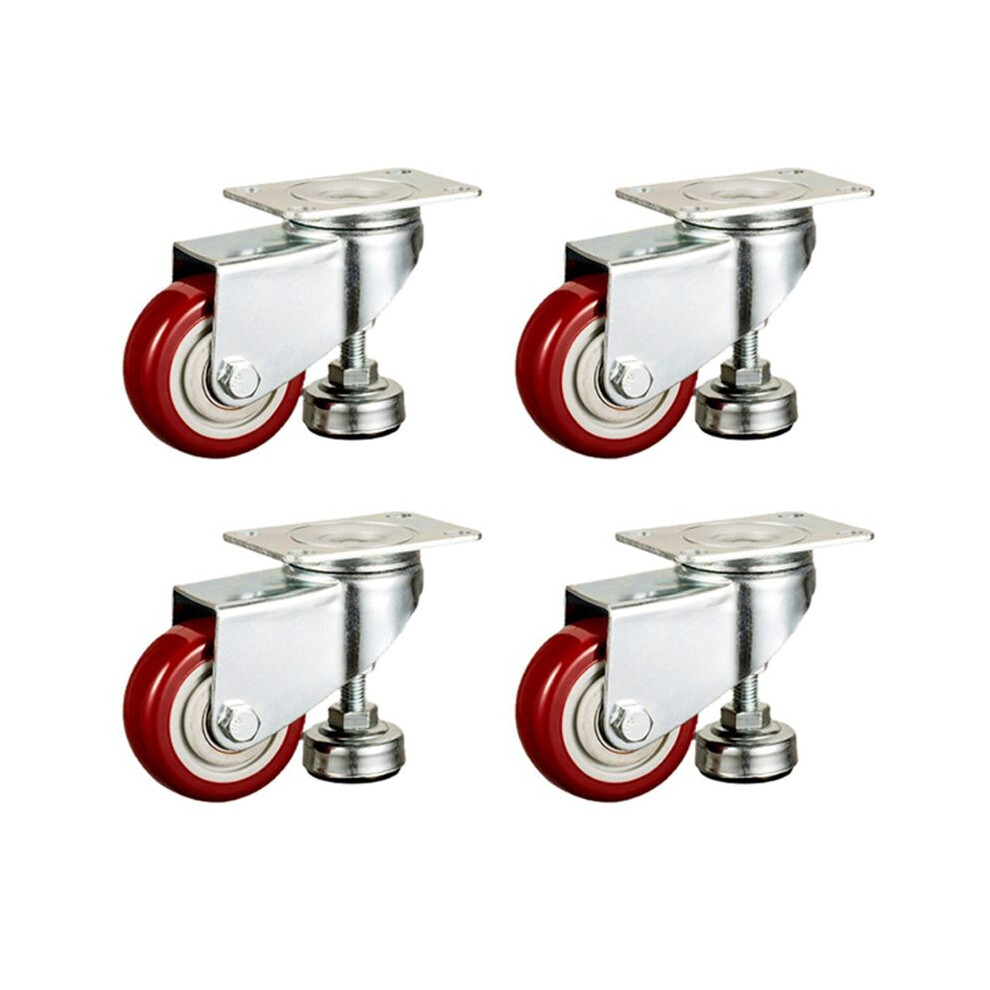 2 Inch Leveling Plate Caster Wheels With Adjustable Anti-Vibration Leveling Foot Pad Heavy Duty Casters 4714078959974
