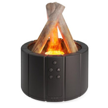 Simulated Flame Diffuser Bonfire Air Humidifier Ultrasonic Cool Mist Maker Fogger LED Essential Oil Lamp Difusor,Black