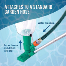Portable Pool Vacuum Jet Underwater Cleaner with Brush for Above Ground Pool,Spas,Ponds & Fountains-EU