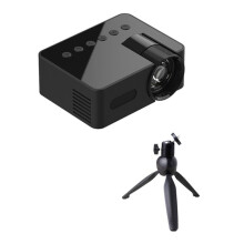 Projector LED HD 1080P Wireless Mobile Phone Projector with Projector Stand Portable Home Theater Video Player-A