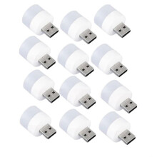 12PCS  USB Plug Lamp 5V Super Bright Eye Protection Book Light Computer Mobile Power Charging USB Small LED Light,F