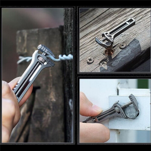 Bottle Opener Wrench Rustproof Multi Tool Wrench Adjustable Pry Bar Portable  Keychain Can Screwdriver Tip 2