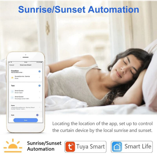 2PCS Tuya WiFi  Touch Button  Connected Electric Curtains Blinds Roller Shutter for Alexa Home Siri EU Plug 2