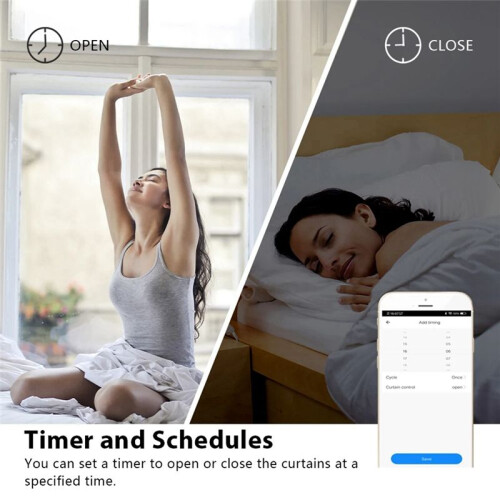 2PCS Tuya WiFi  Touch Button  Connected Electric Curtains Blinds Roller Shutter for Alexa Home Siri EU Plug 1