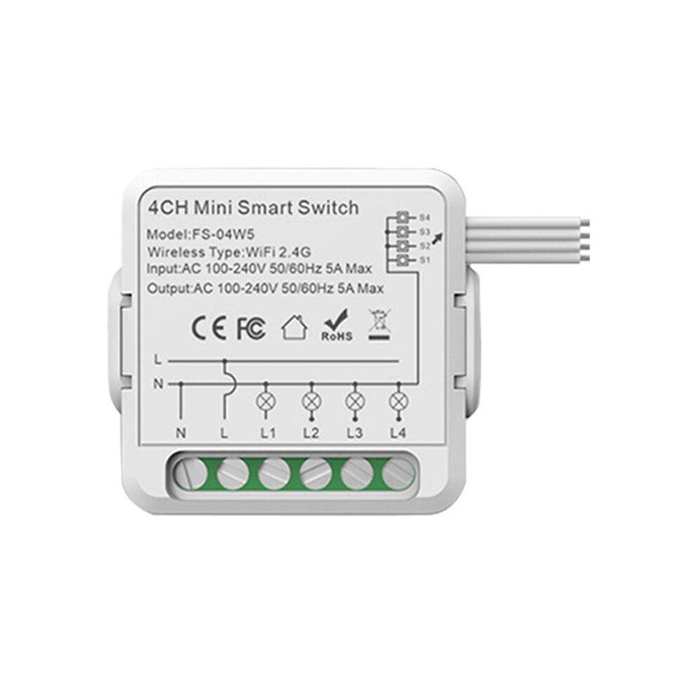 Wifi Relay Module 5A 3 / 4 Channel Ac100-240V Work With Alexa Home Module 6032218096708