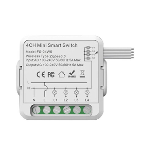 Zigbee Relay  Module 5A 4 Channel AC100-240V Work with Alexa Home    Module