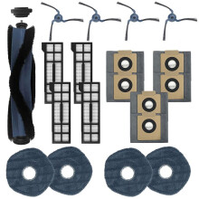 Replacement for X10 Pro Omni Robot Vacuum Accessories Kit Roller Brush Dust Bags Side Brushes Hepa Filters Mop Pads
