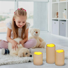 Flameless Candles 4IN 5IN 6NI Set of 3 Outdoor Indoor Pillars 3IN Diameter Battery Operated Flickering Candles Remote