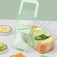 Vegetable Choppers Multifunctional Food Grater 6 Cutting Tools Round Vegetable Choppers with Container Kitchen Dining