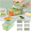 Vegetable Choppers Multifunctional Food Grater 6 Cutting Tools Round Vegetable Choppers with Container Kitchen Dining 4