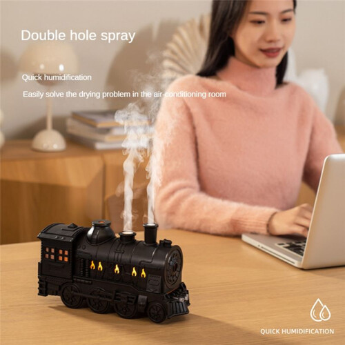 Train Humidifiers Train Aromatherapy Cool Mist Diffuser Air Humidifiers Oil Retro Diffusers with Remote Control UK Plug 1