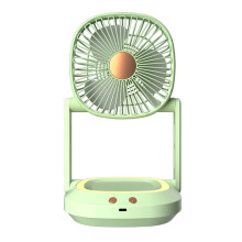Folding Wall Mounted Small Fan, Office Desktop Home Desktop Portable Small Electric Fan, Quiet Air Circulator Fan,Green